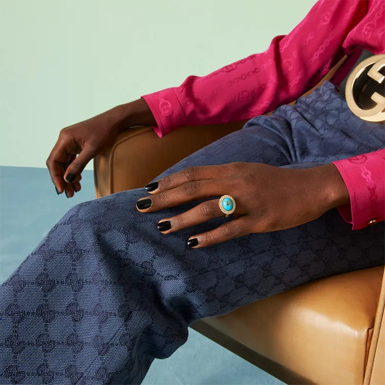 GUCCI Rings Women's Blue-4