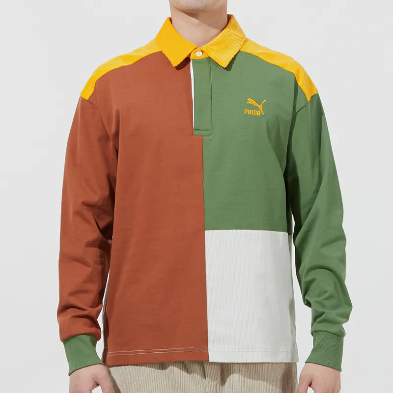 PUMA RETRO Polo Shirt Men's Yellow Earth Ochre-3