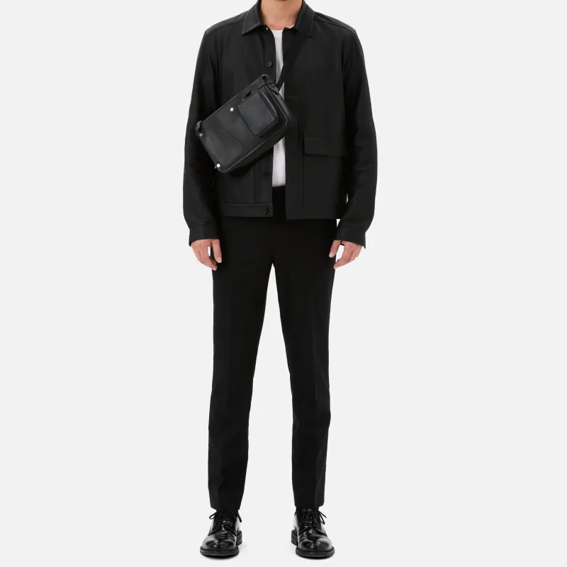 MONTBLANC Meisterstuck Grain Calfskin Sling Bag, Fanny Pack Men's Black-6
