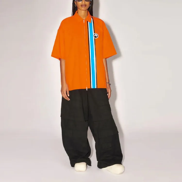 AMBUSH Striped Zipped Short sleeve Shirt-4