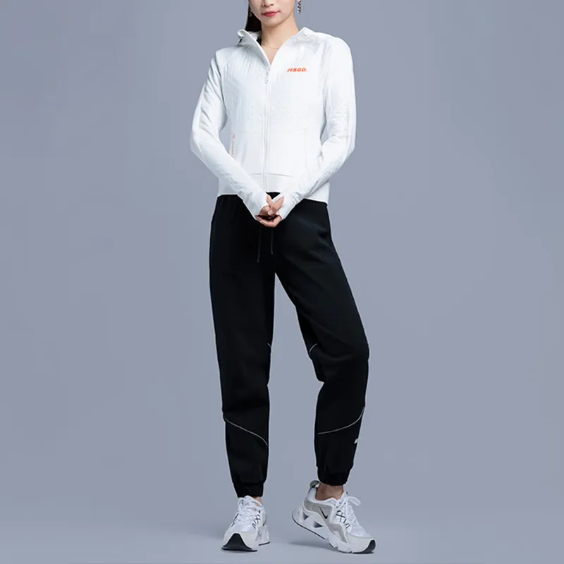 Monster Guardians Letter Solid Color Hooded Puffer Jacket Women's Layer Cloud White-2