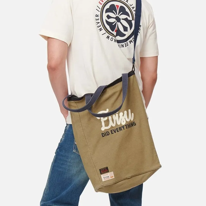 EVISU Canvas Portable Crossbody Canvas Bag Shoulder Bag Regular Men's Khaki-2