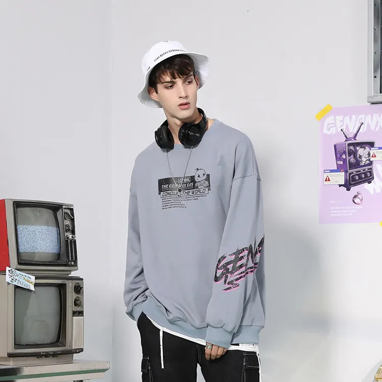 GENANX Crew Neck Loose Fit Sweatshirt Unisex-9