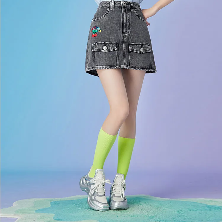 LALABOBO Denim Short Skirts Women's Black-2