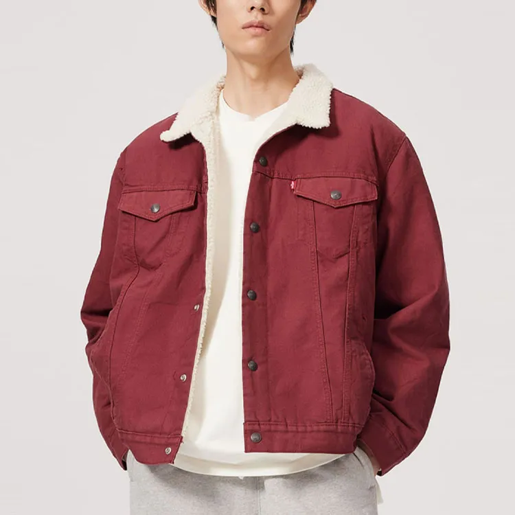 Levis Jackets Men Burgundy-3