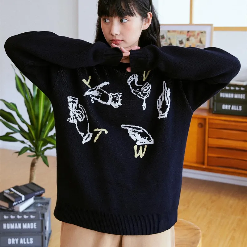 LIVINGTOWN Sweaters Unisex Dark Blue-3