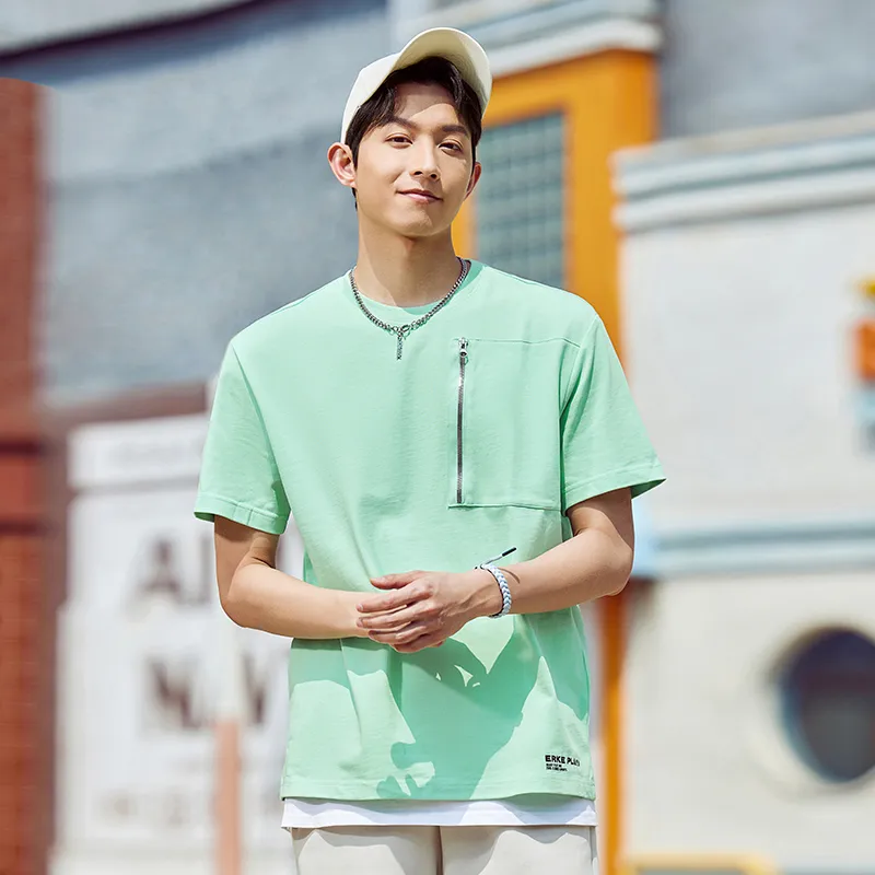 Erke T Shirts Men Oats Green-3
