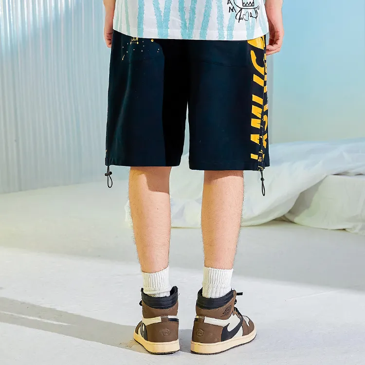 LAMLICKA Loose Fit Shorts Unisex Black-3