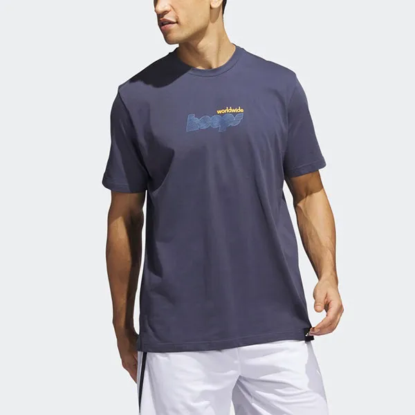 Adidas T Shirts Men Dark Navy Blue-1
