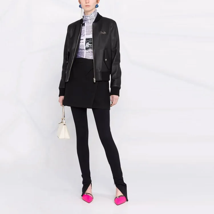 PHILIPP PLEIN Leather Bomber Jacket-1