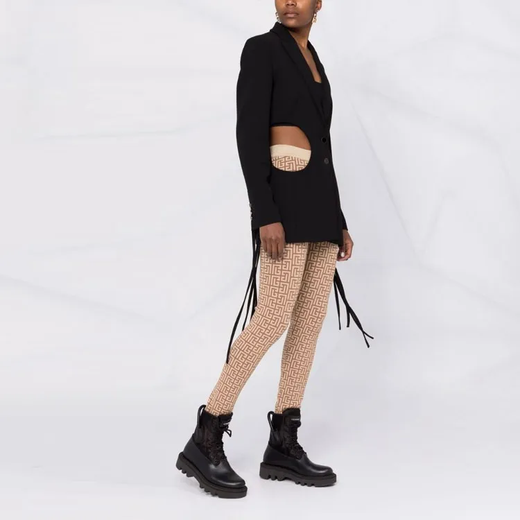 BALMAIN Debossed Monogram Leggings-3