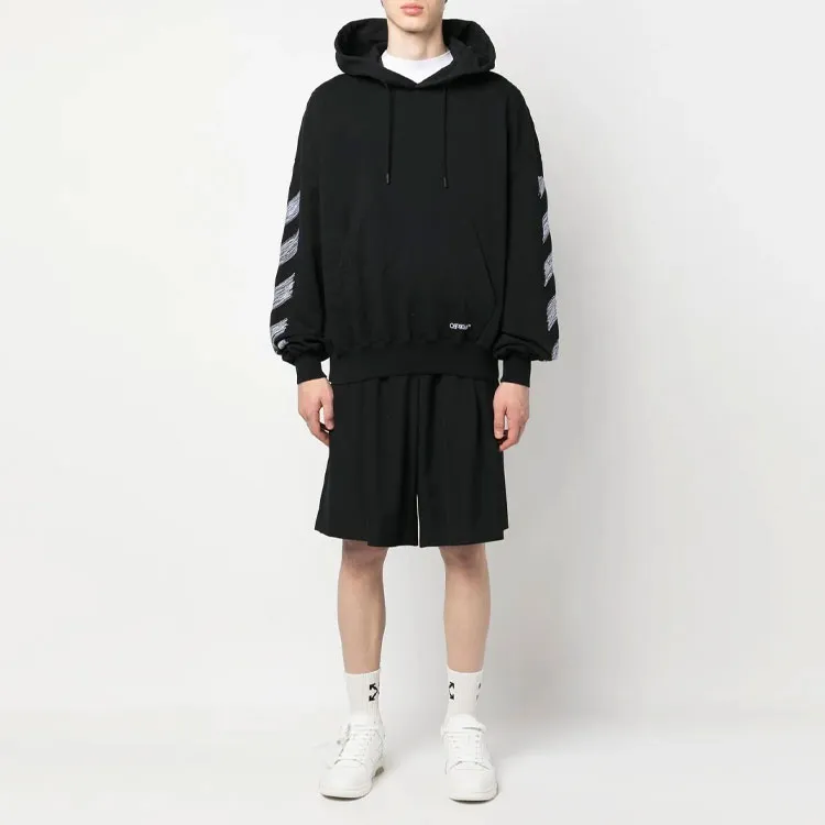 OFF WHITE Scribble Diag print Cotton Hoodie-2