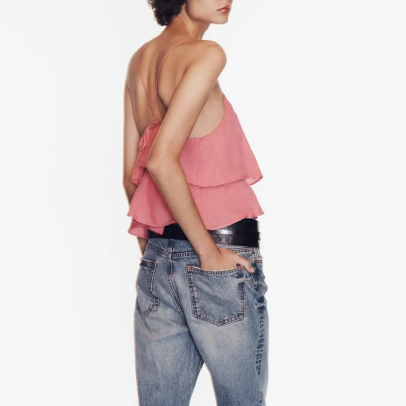 ZARA Camisoles Women's Dark Pink-3