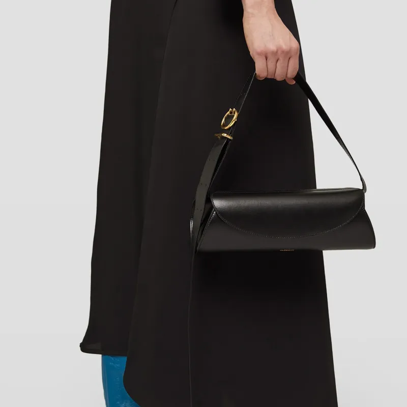 JIL SANDER Cannolo Logo Embossed Small Shoulder Bag-5