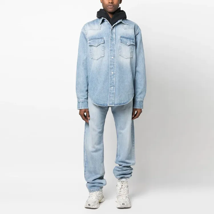 Vetements Shirts Men Light Blue-1