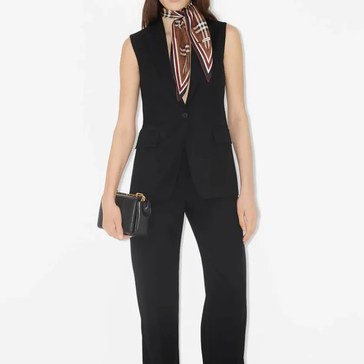 Burberry Silk Scarf Women's Dark Brown-2