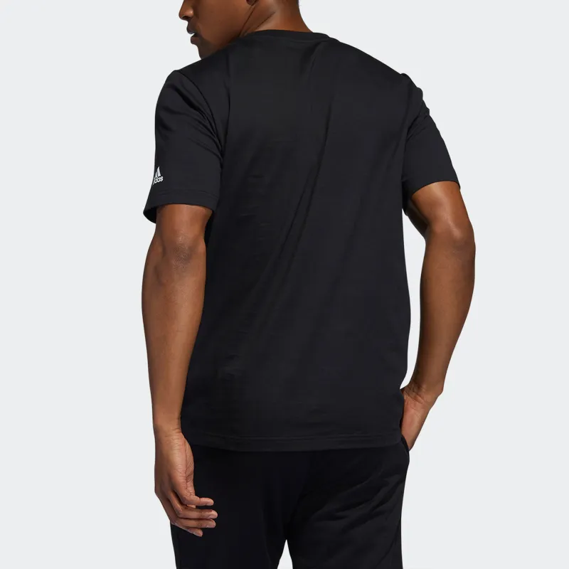 Adidas Drop Shoulder Sleeve T-Shirt Men's Black-2