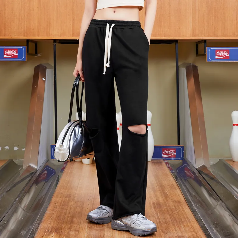 MEETLADY Wide Leg Moderate Casual Pants All Women's-4