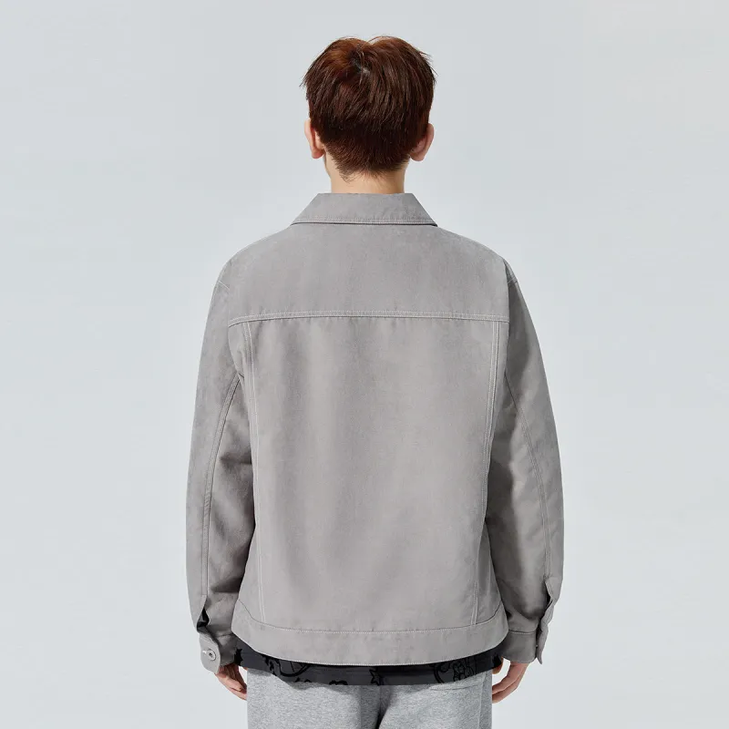 Doraemon X PEACEBIRD MEN Jackets Unisex Gray-2