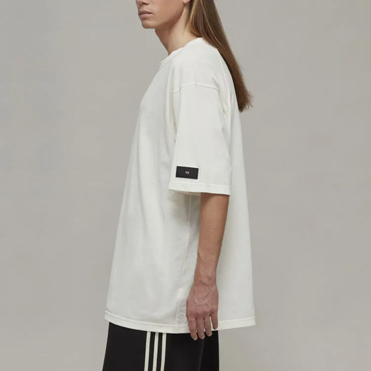 Y 3 T Shirts Unisex Gray White-5