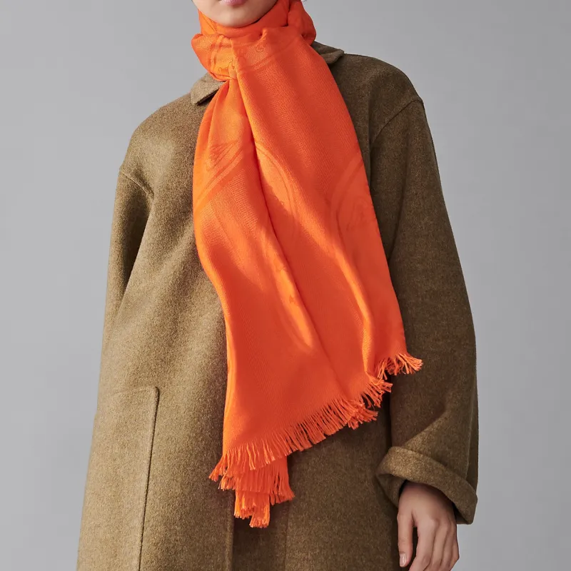 HERMES Book Collection Seal Knit Scarves Women's-1