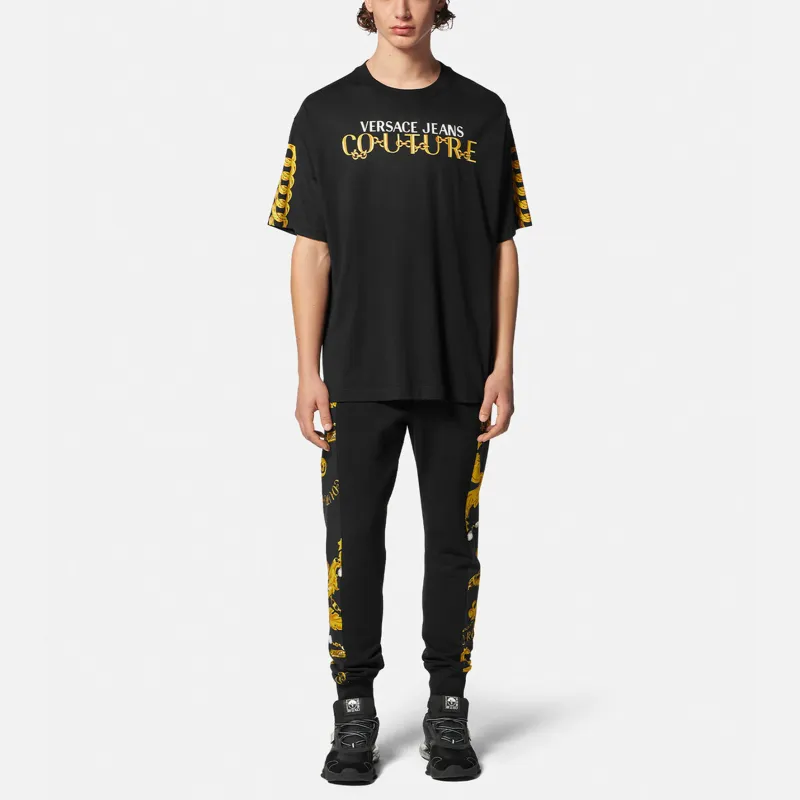 VERSACE Jeans Couture Chain link Cotton T shirt-1
