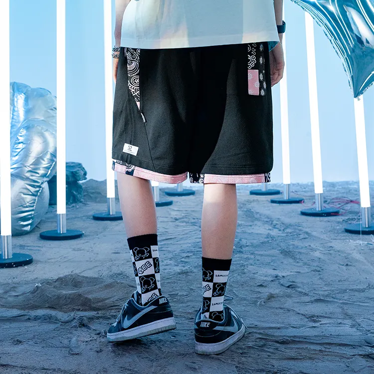 LAMLICKA Loose Fit Shorts Unisex Black-4