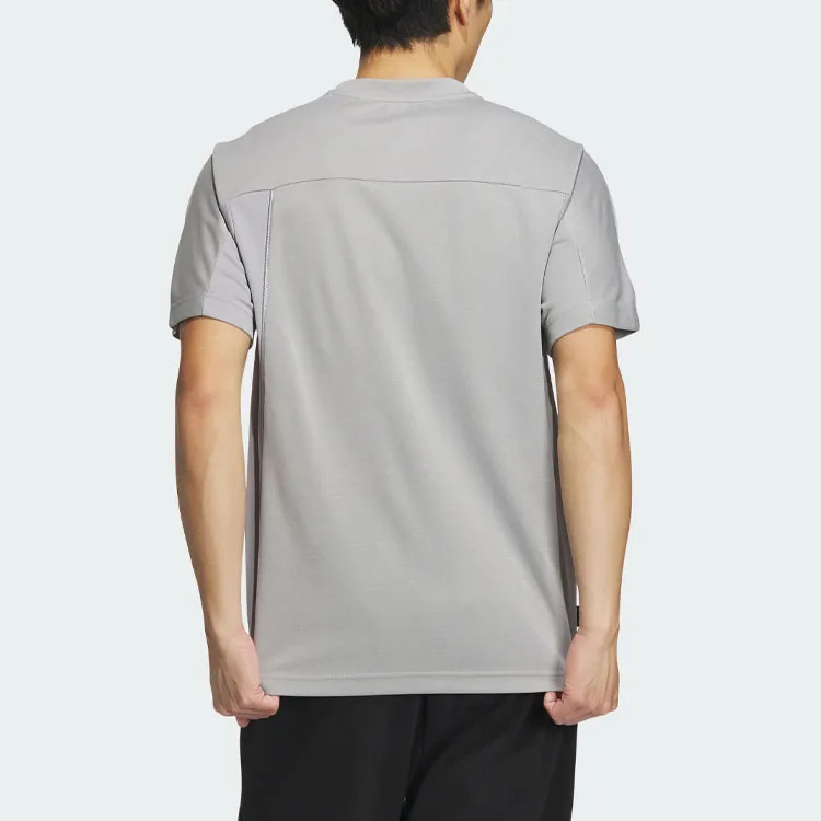 Adidas T Shirts Unisex Medium Heather Gray-2
