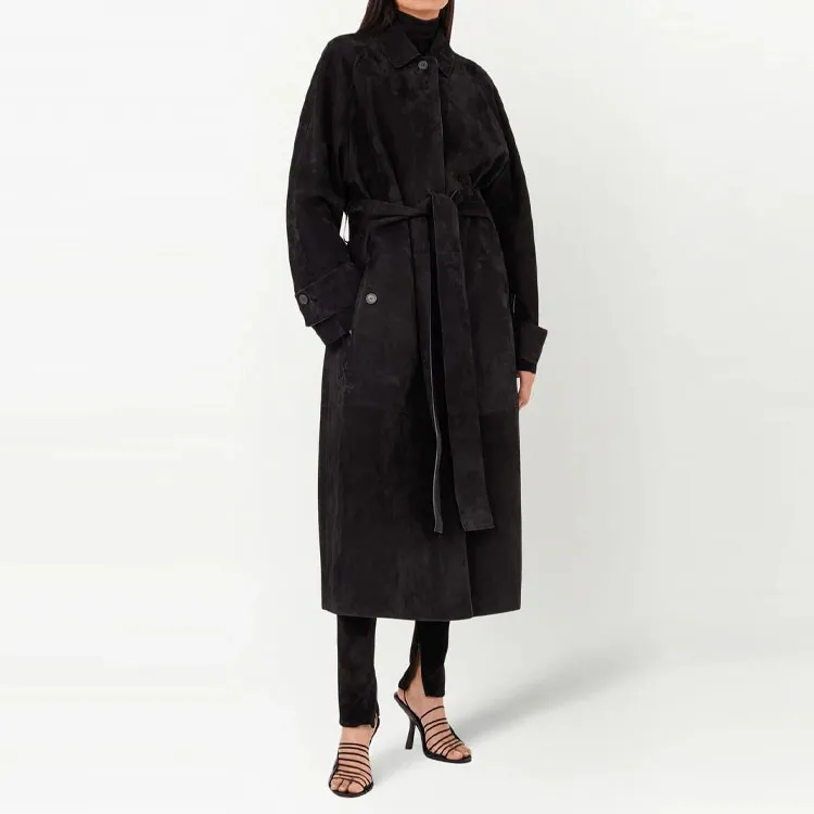 Ferragamo Trench Coats Women's Black Gray Color-1