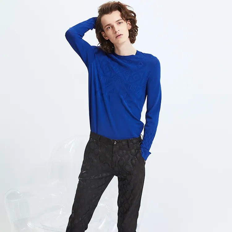 DAVID NAMAN Sweaters Men Royal Blue-2