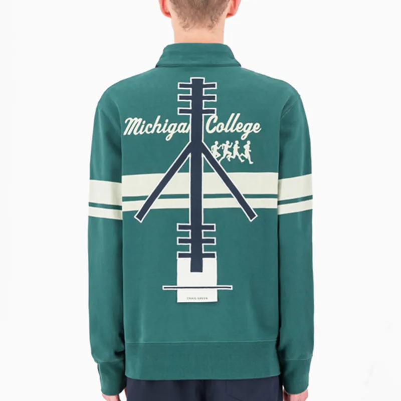Champion x Craig Green Moderate Stand Collar Loose Fit Regular Sweatshirt Unisex Dark Green-2
