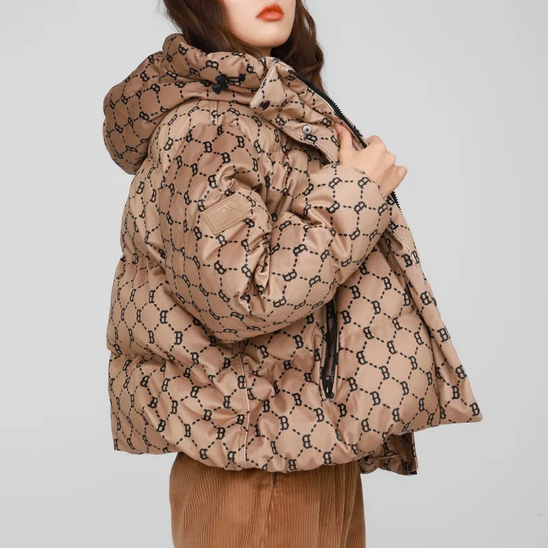 MLB Down Jacket Winter Cropped Unisex Light Brown-4