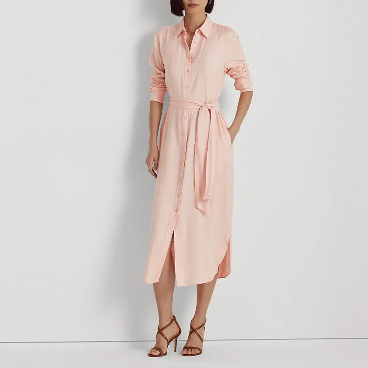 Polo Ralph Lauren Long Sleeved Dress Women's Light Pink-1
