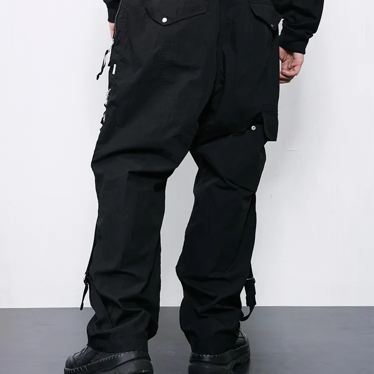 ATTEMPT Straight Casual Pants Unisex Black-5