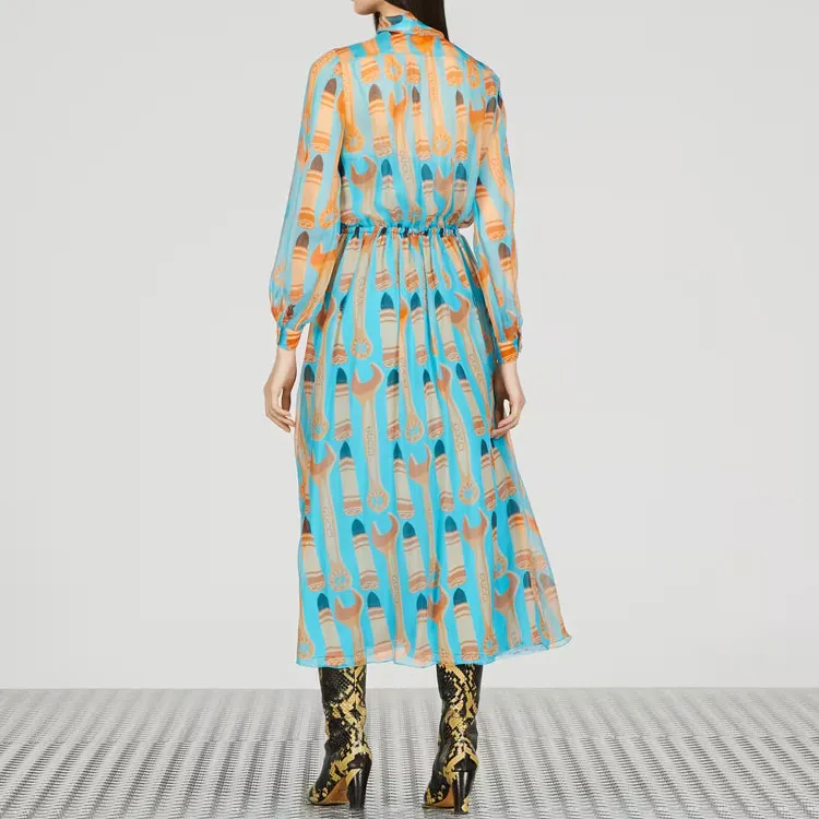 GUCCI SS23 Long-Sleeved Dresses Women's Light Blue-2