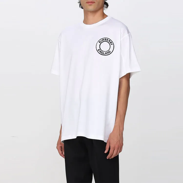 Burberry Logo Graphic Cotton Oversized T shirt-4