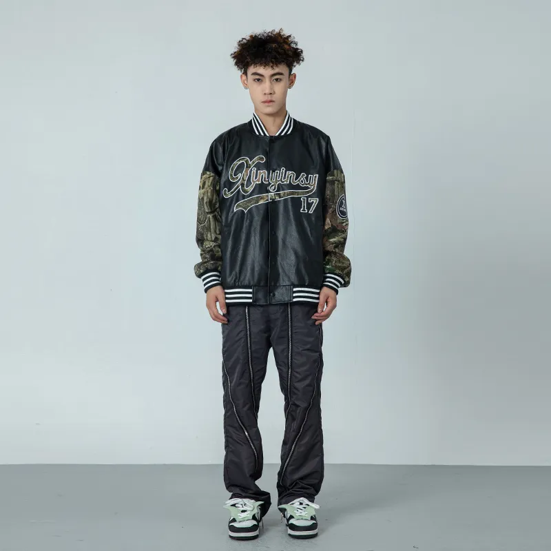 XINYINSU Baseball Jacket Unisex White-11