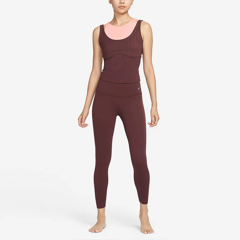 Nike Dri Fit Sleeveless Sports Shirts Women's Earth Umber-2
