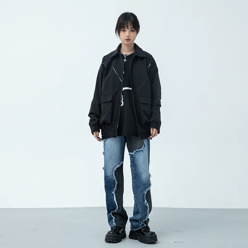 XINYINSU Coach Jacket Spring Autumn And Winter Unisex Black-3