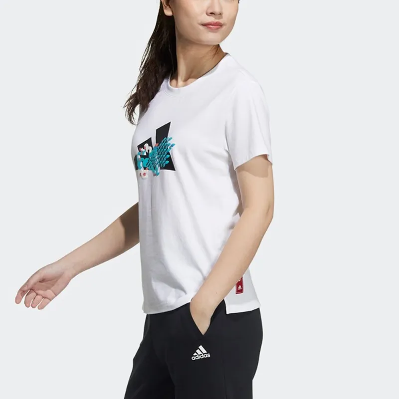 Adidas CNY Collection Set in Sleeve T Shirt Women's White-3