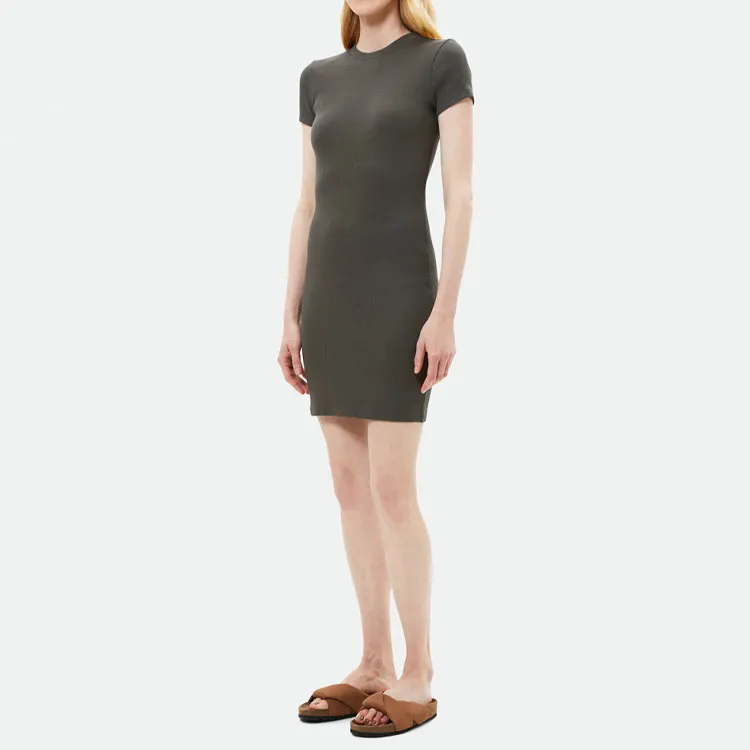 THEORY Short-Sleeved Dresses Women's Dark Green-1