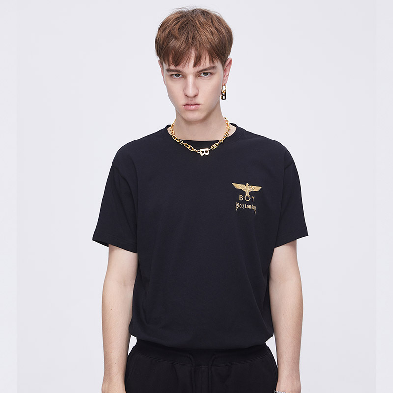 Boy London Gold Wing Print T-Shirt Black L - POIZON