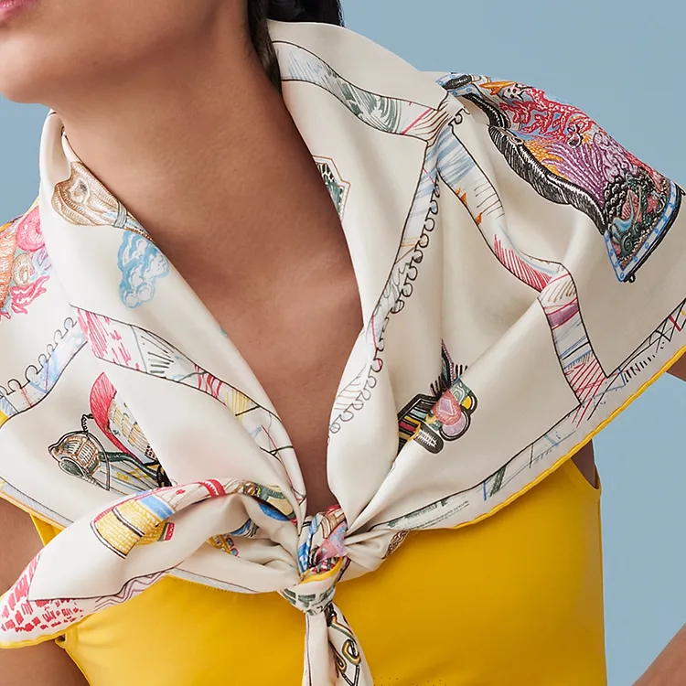 HERMES Prism Of The Noble Steed Silk Scarves Women's-1