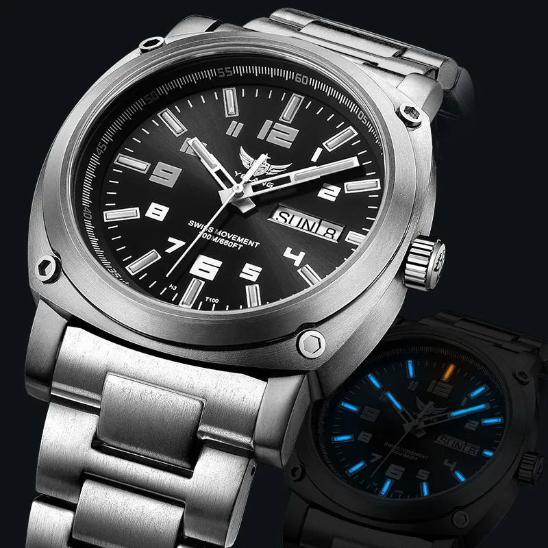 YELANG Pilot Collection Automatic Mechanical Movement Watch Men's Watches Black Dial-1