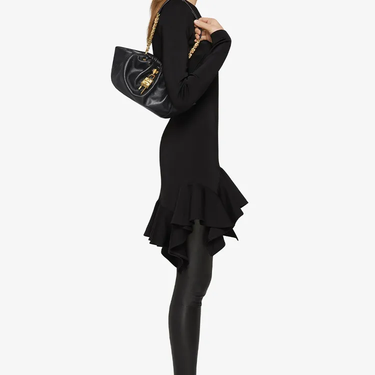 Givenchy Kenny Cow Leather Portable Crossbody Bag Shoulder Bag Small Size Women's Black-4