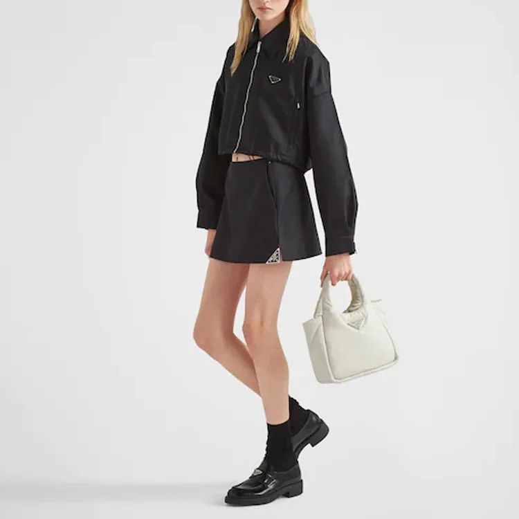 PRADA Re Nylon Triangle logo Miniskirt-1