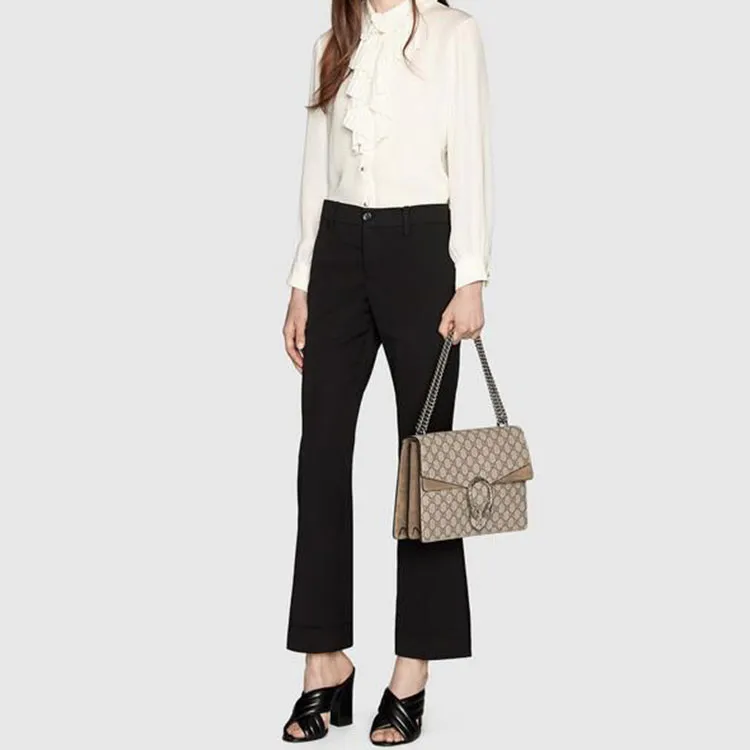 GUCCI Dionysus Canvas With Leather Shoulder Bag, Crossbody Bag Women's-11