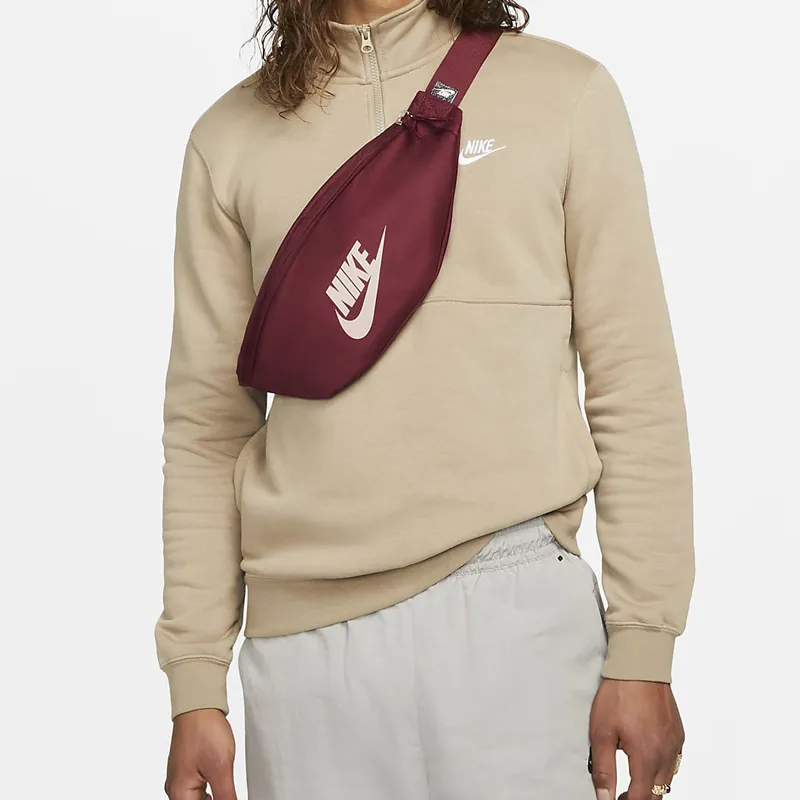 Nike Fabric Shoulder Bag Crossbody Bag Sling Bag Fanny Pack Regular Unisex Burgundy-4
