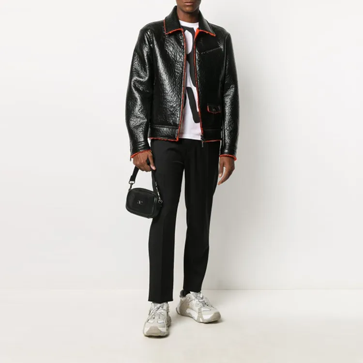Valentino Leather Jacket Men's Black-4