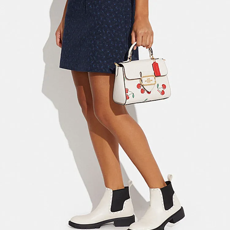 COACH Morgan With Cow Leather Shoulder Bag Crossbody Bag Handbag Small Size Women's White-4